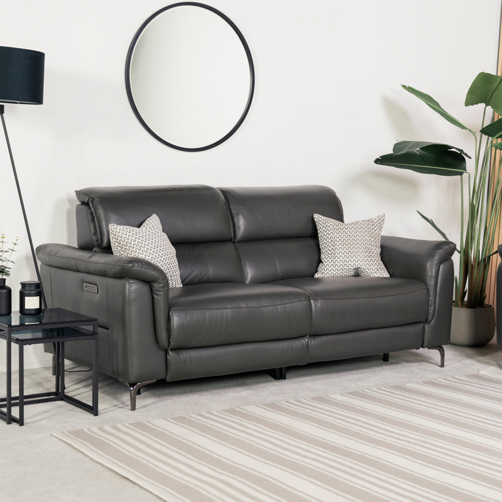 Kaylen 3 Seater Leather Recliner Sofa