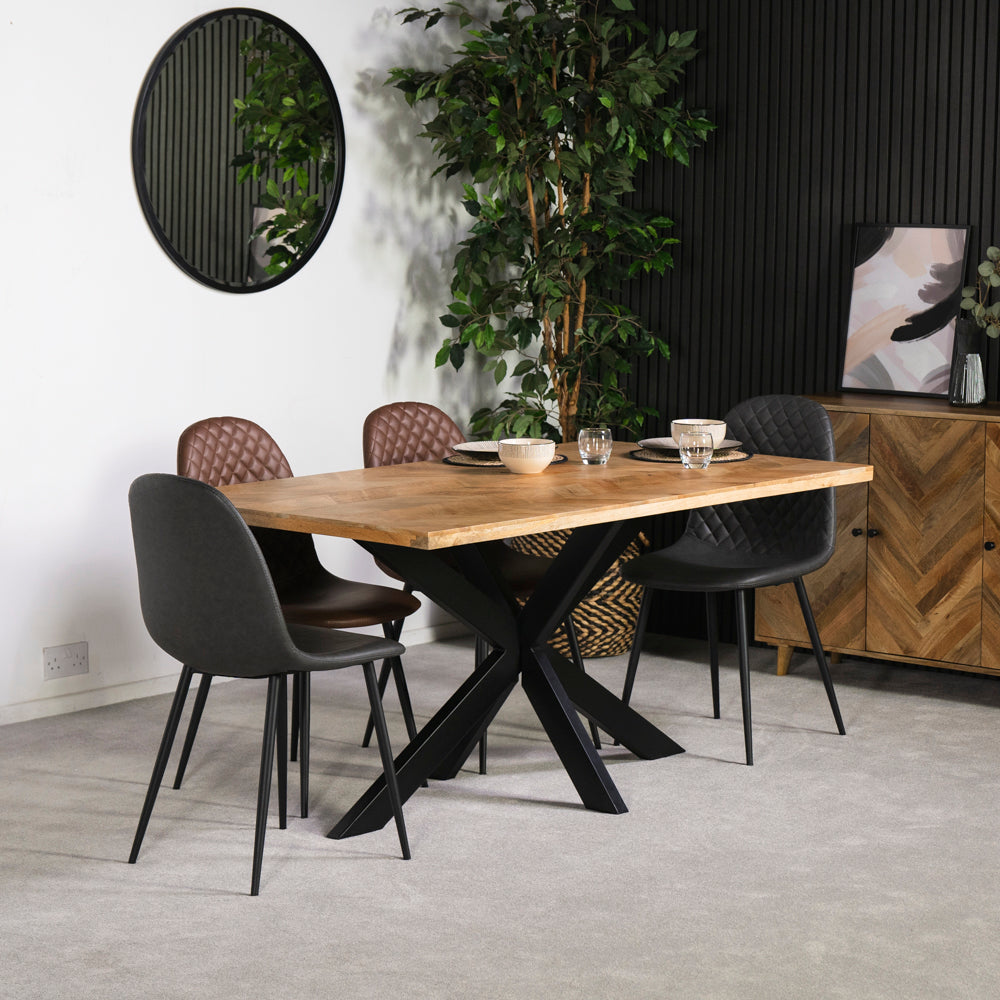 Nautilus 160cm Fixed Top Dining Table & Dallas Grey Dining Chairs