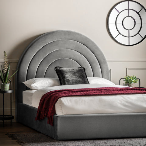 Arch King Size Grey Bedstead