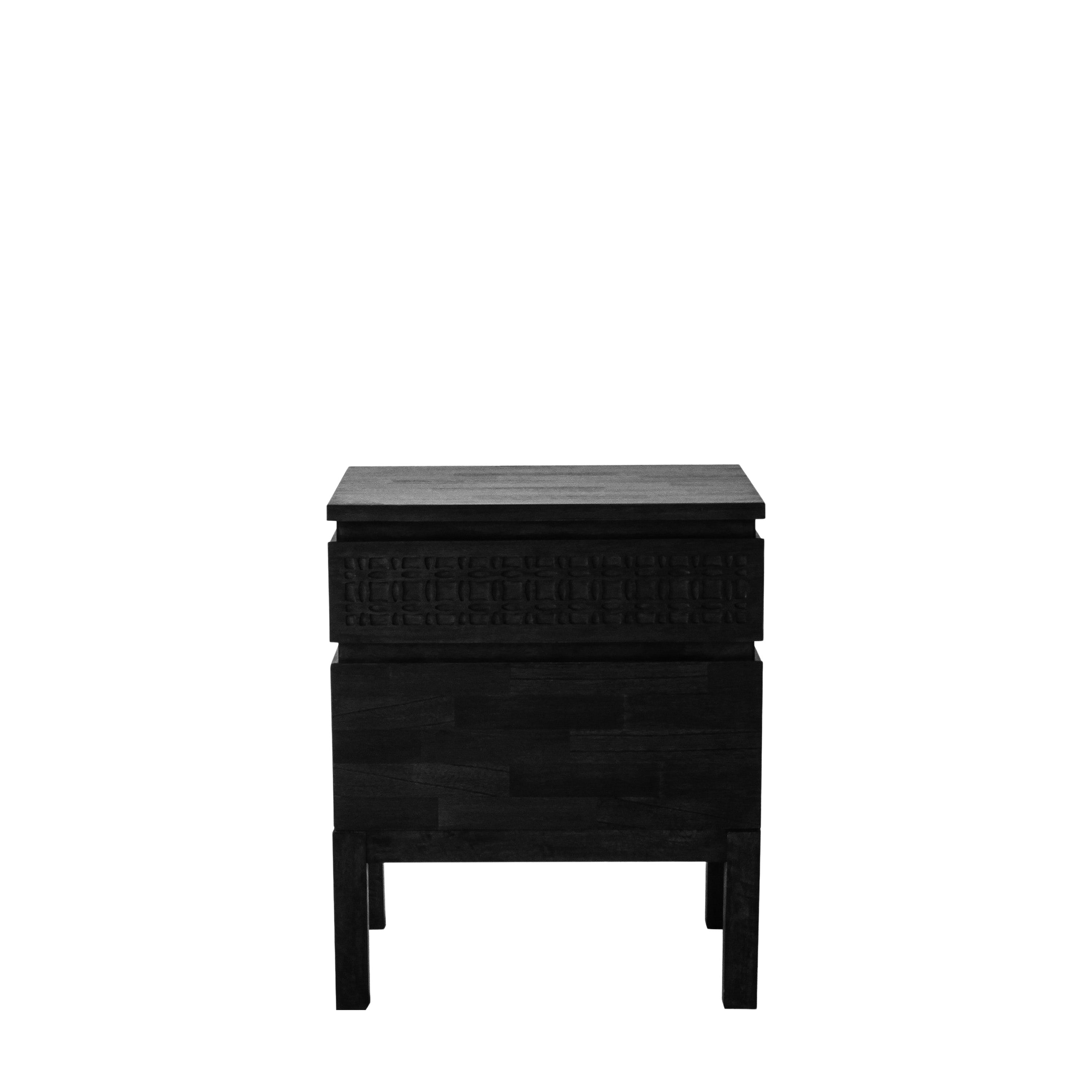Serenity Black 2 Drawer Bedside Chest