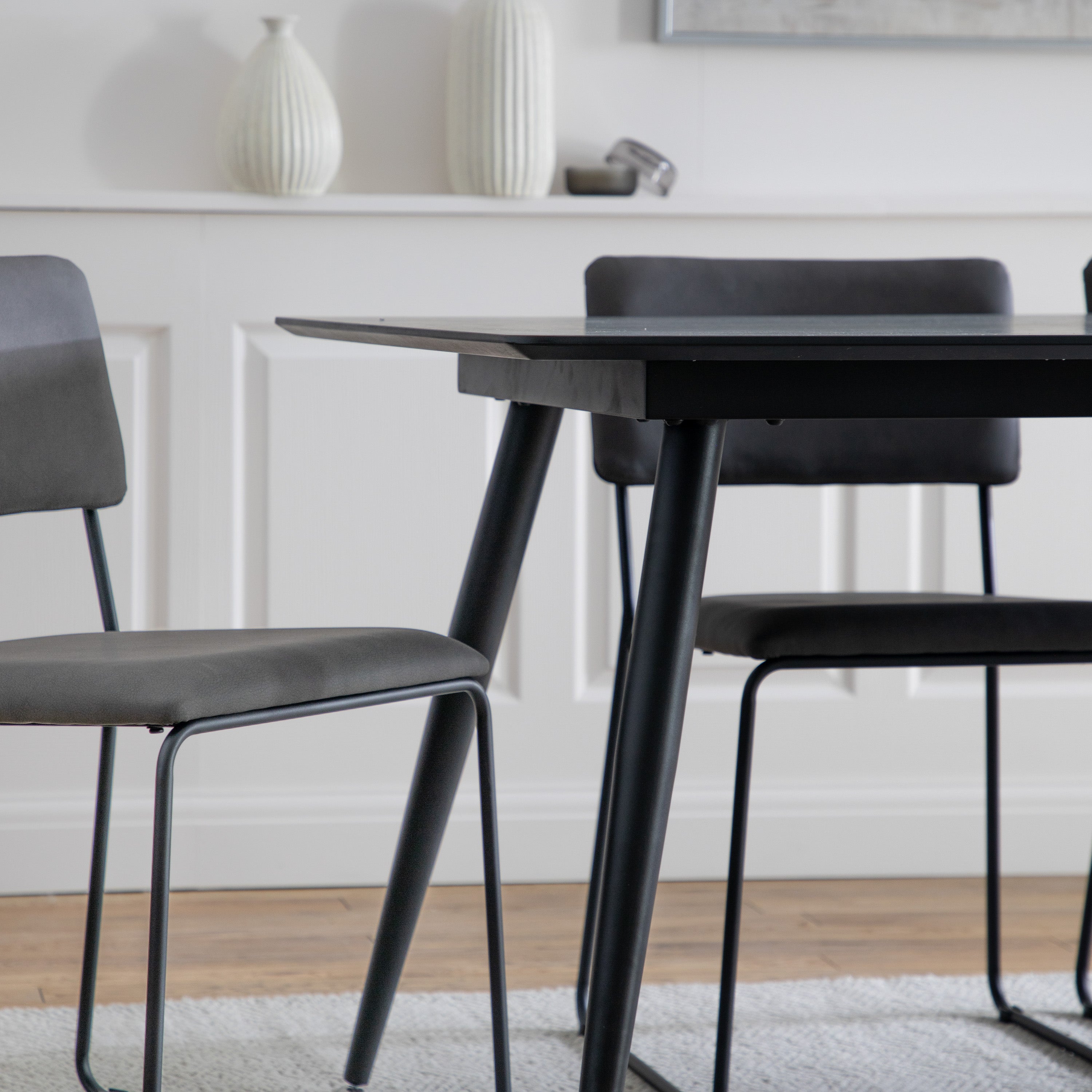 Astley Black Fixed Top Dining Table