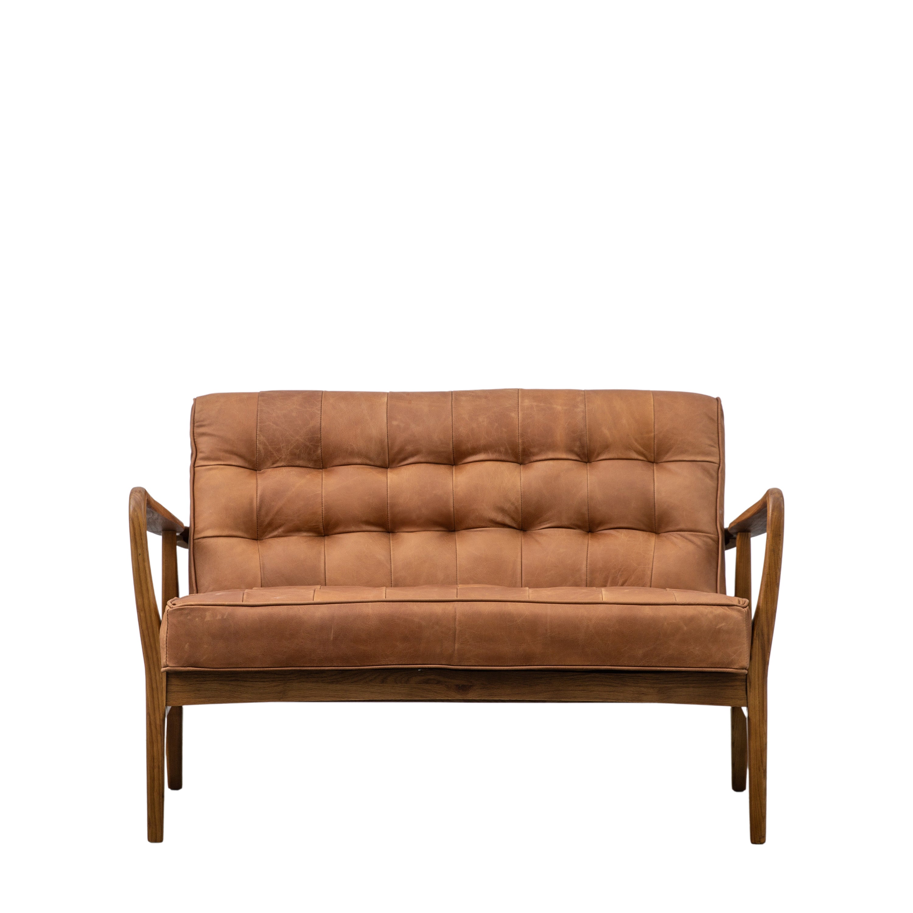 Riviera Vintage Brown Leather 2 Seater Sofa