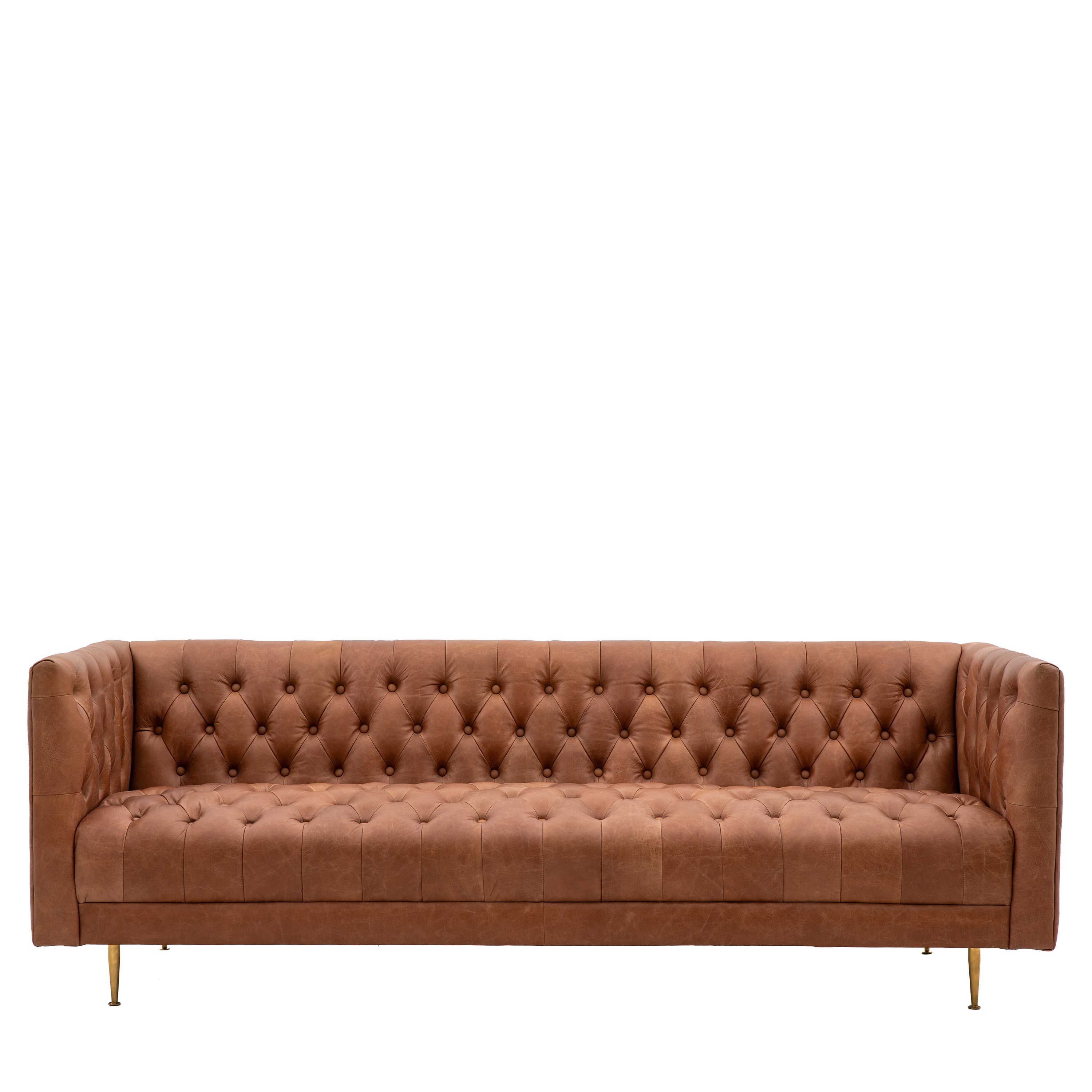 Emerson Brown Leather 3 Seater Sofa