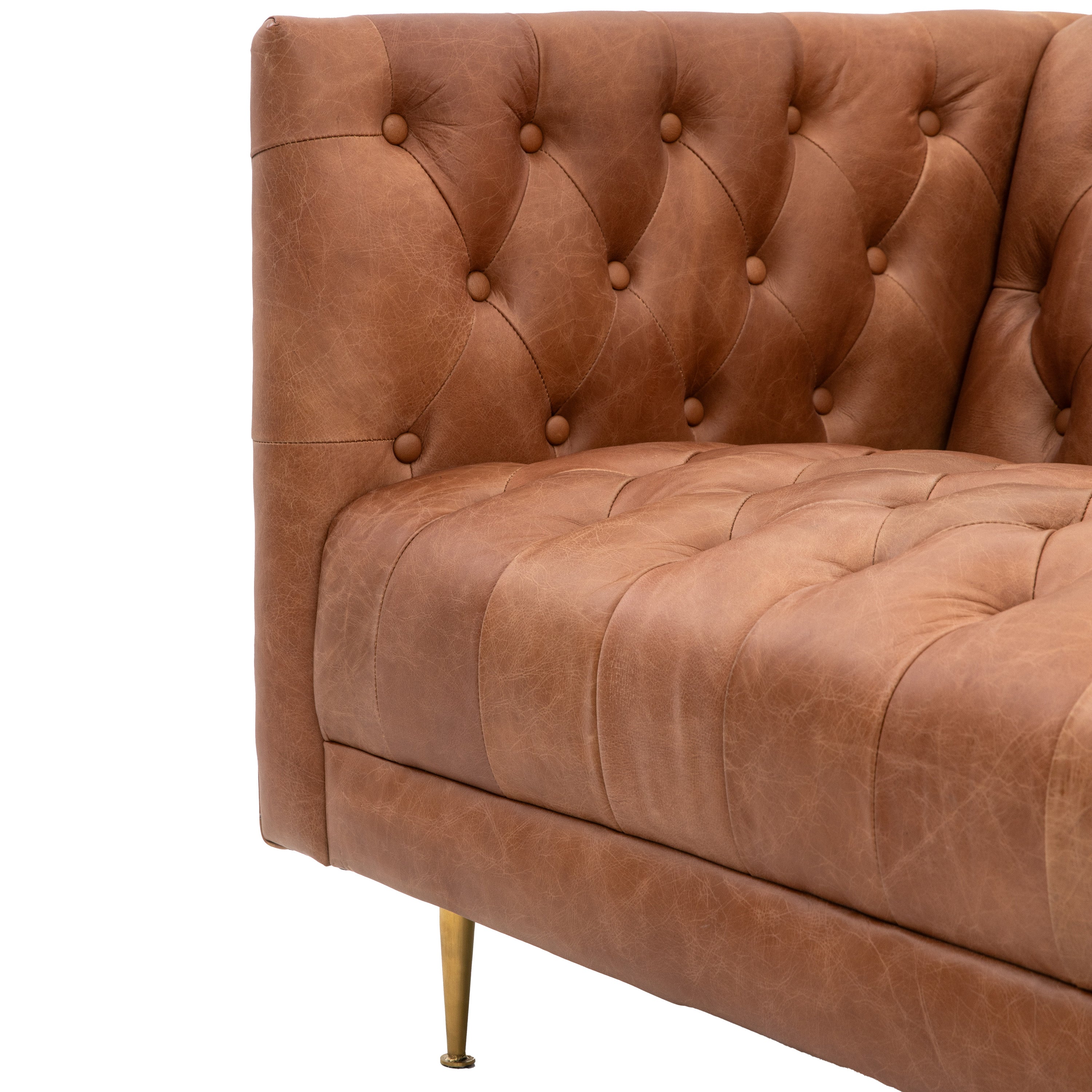 Emerson Brown Leather 3 Seater Sofa