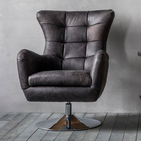 Apex Antique Ebony Swivel Chair