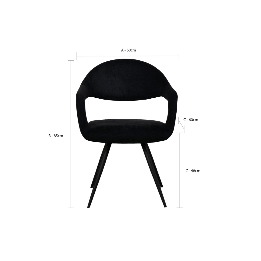 Emma Black Dining Chair Set Of 2