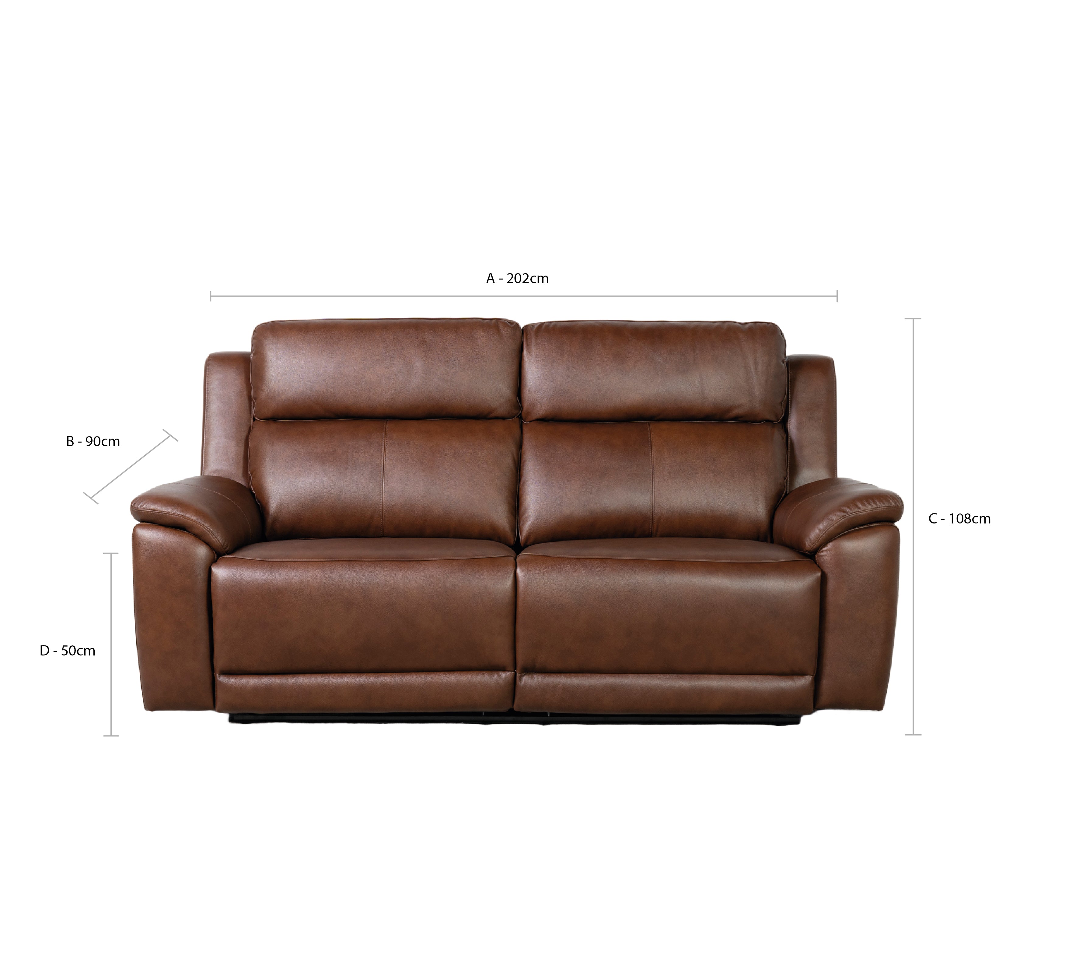 New Hampshire 3 Seater Leather Power Recliner Sofa