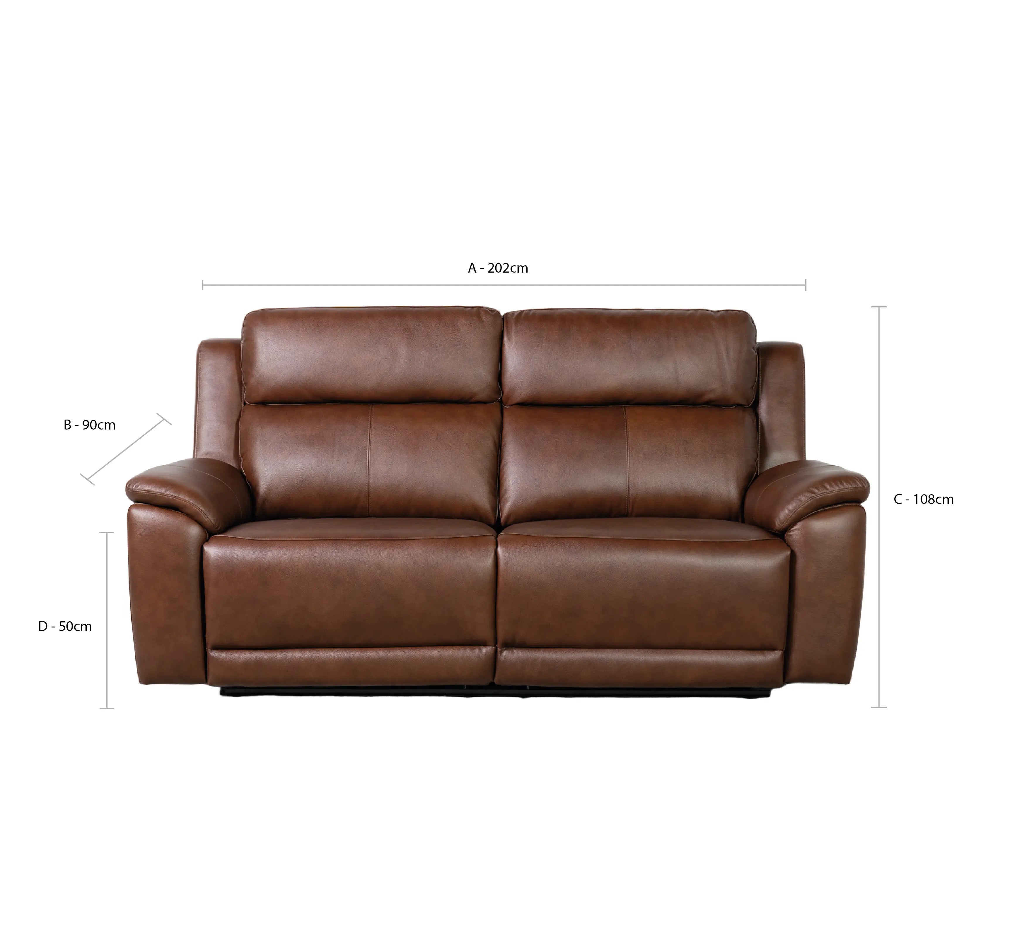 New Hampshire 3 Seater Leather Power Recliner Sofa