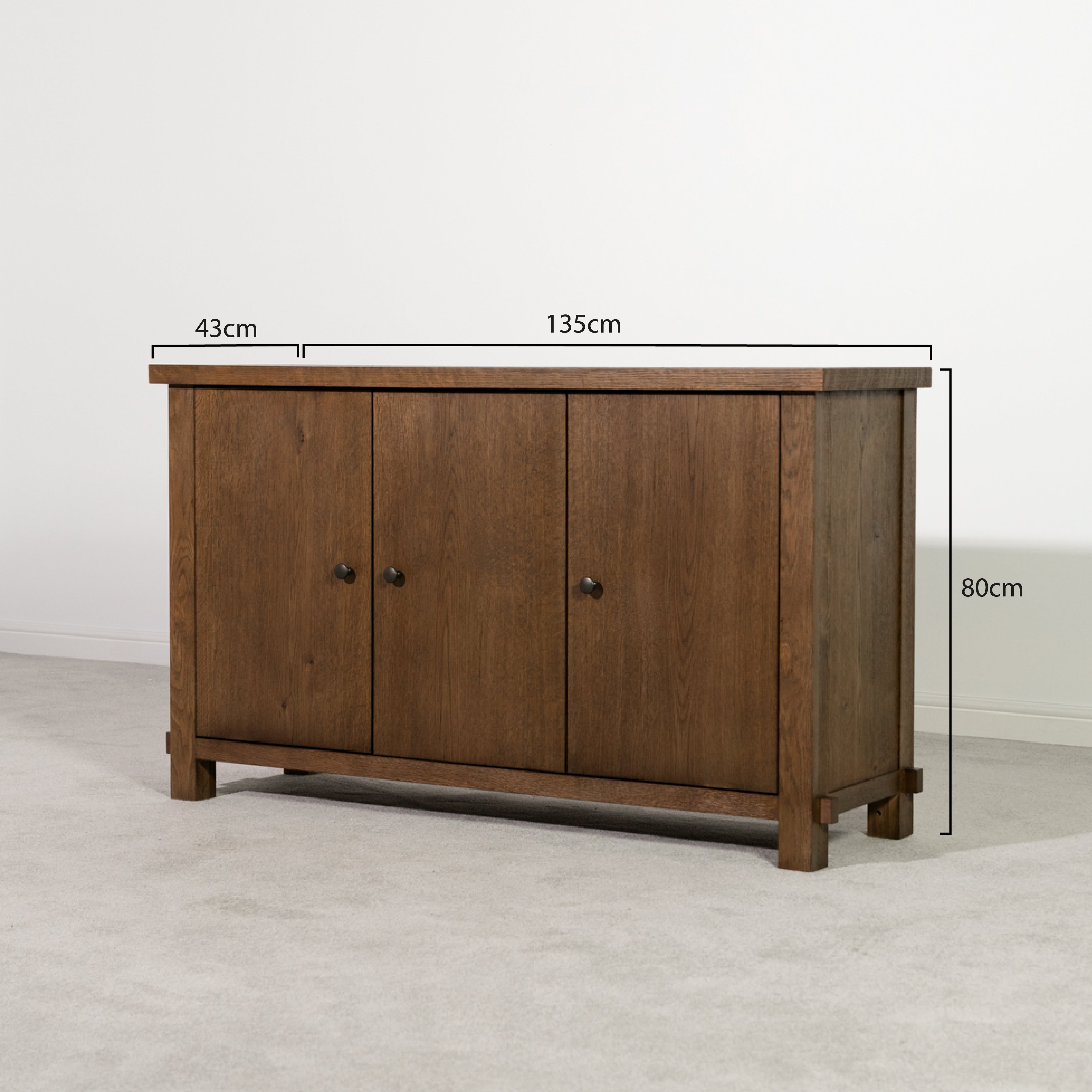 Quebec Oak 3 Door Sideboard
