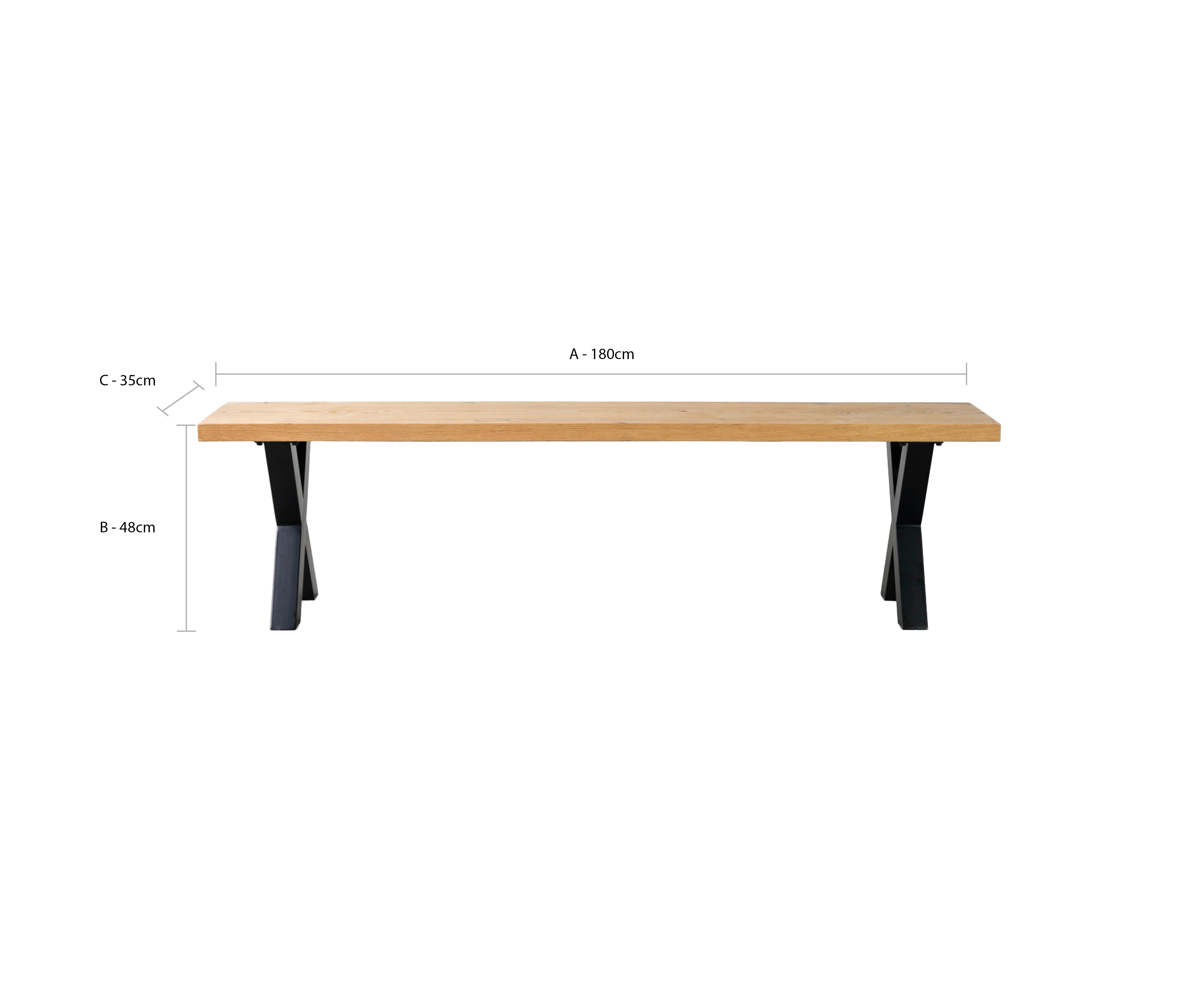 Montana Oak Cross Leg Dining Bench