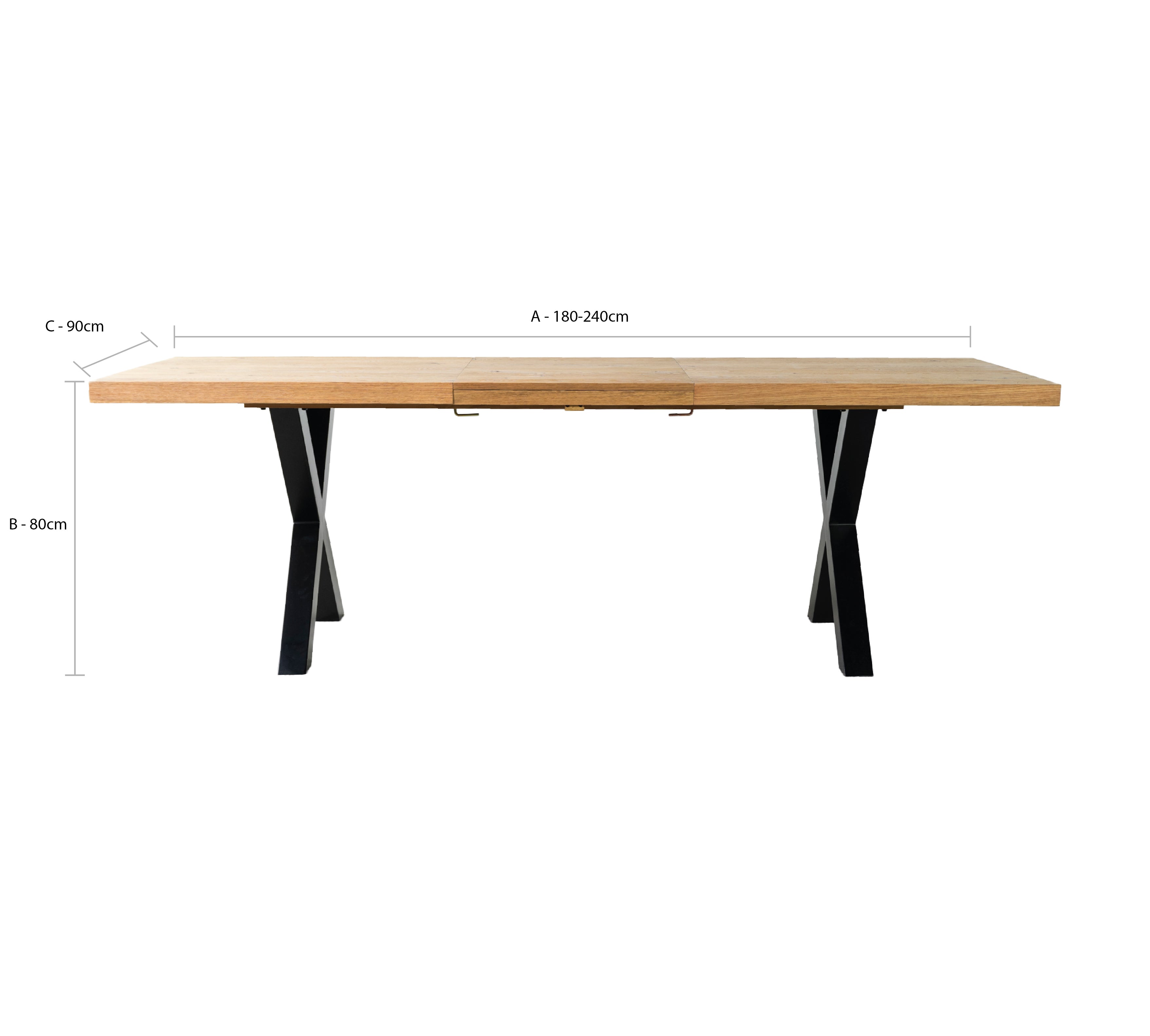 Montana Oak Cross Leg Extending Dining Table (180cm-240cm)