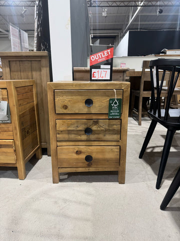 Brooklyn 3 Drawer Bedside (Clearance)
