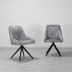 Aiden Grey Velvet Swivel Dining Chair Set Of 2