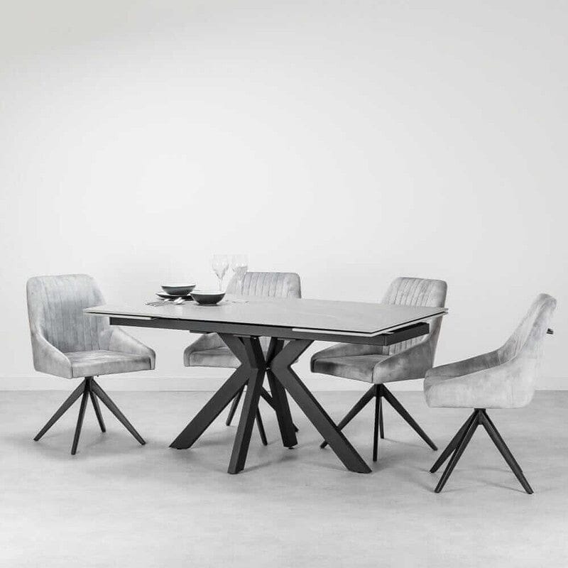 Aiden Grey Velvet Swivel Dining Chair Set Of 2 Dining Chair Aiden