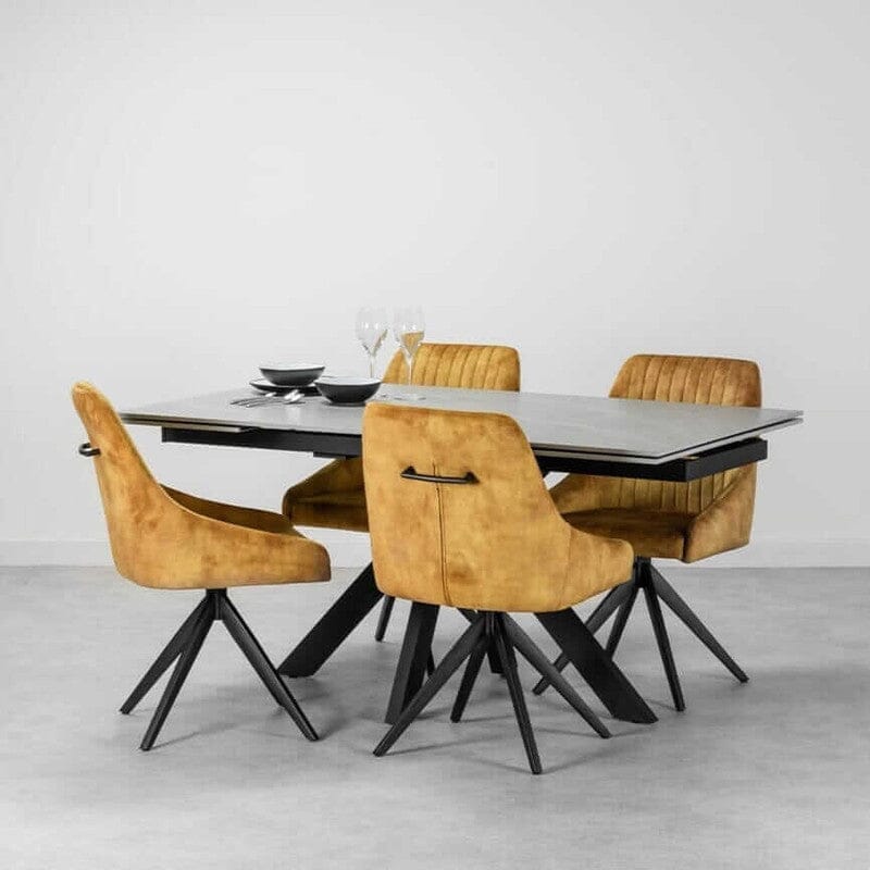 Aiden Mustard Velvet Swivel Dining Chair Set Of 2 Dining Chair Aiden