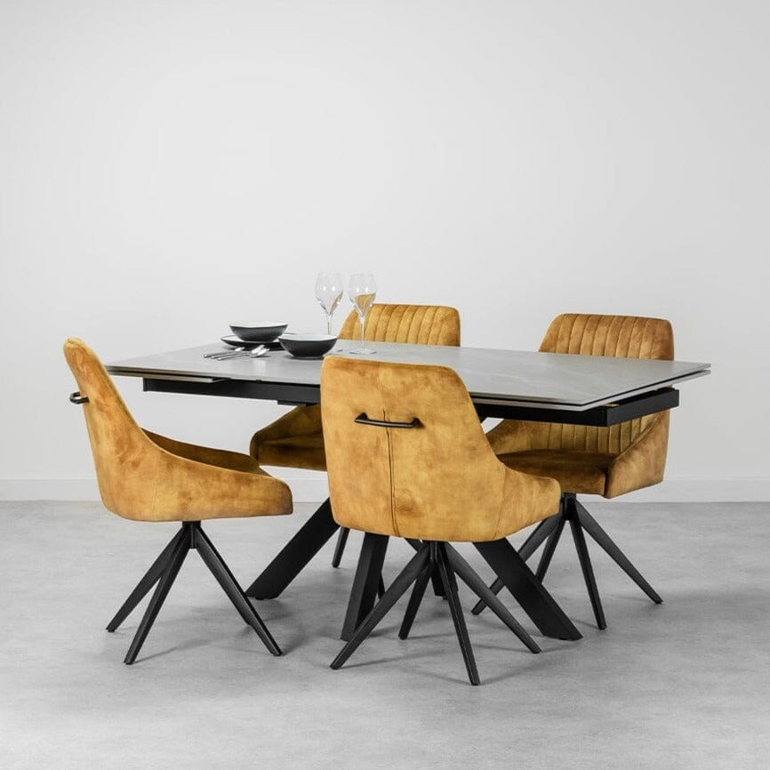 Olympia Small Light Grey Matt Ceramic Extendable Dining Table (130cm-180cm)