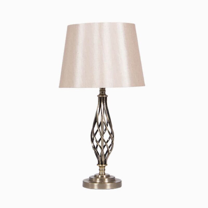 Antique Brass Metal Twist Detail Table Lamp Table Lamp Antique
