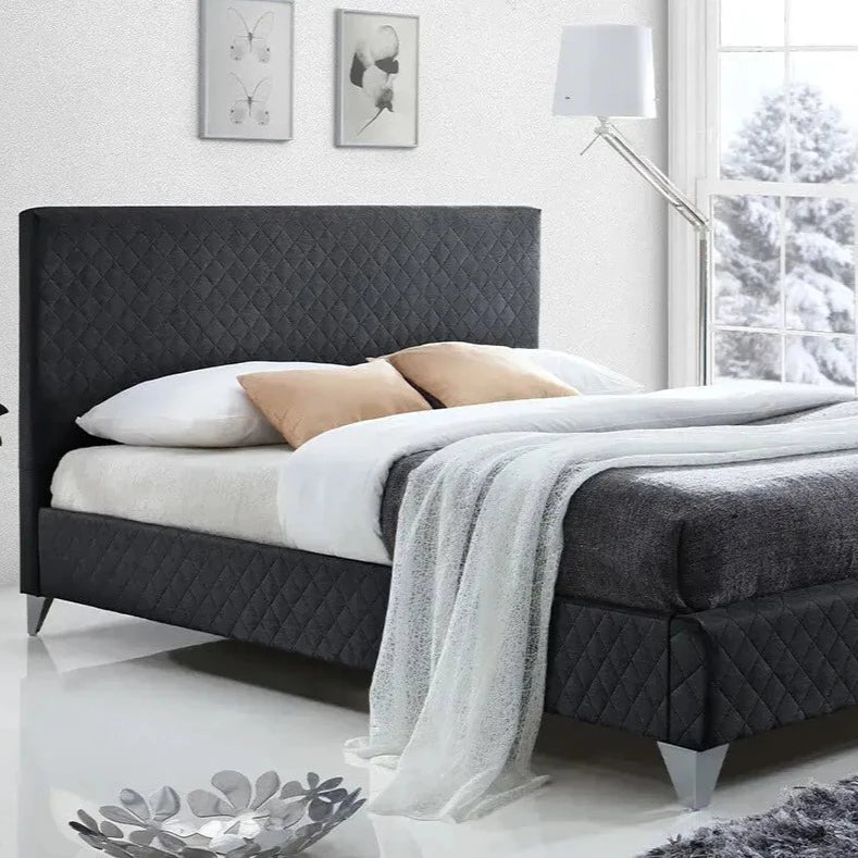Brooklyn Bed Frames Bed Frame Exclusive Bed Frames 4'6 Double Bed Frame Dark Grey