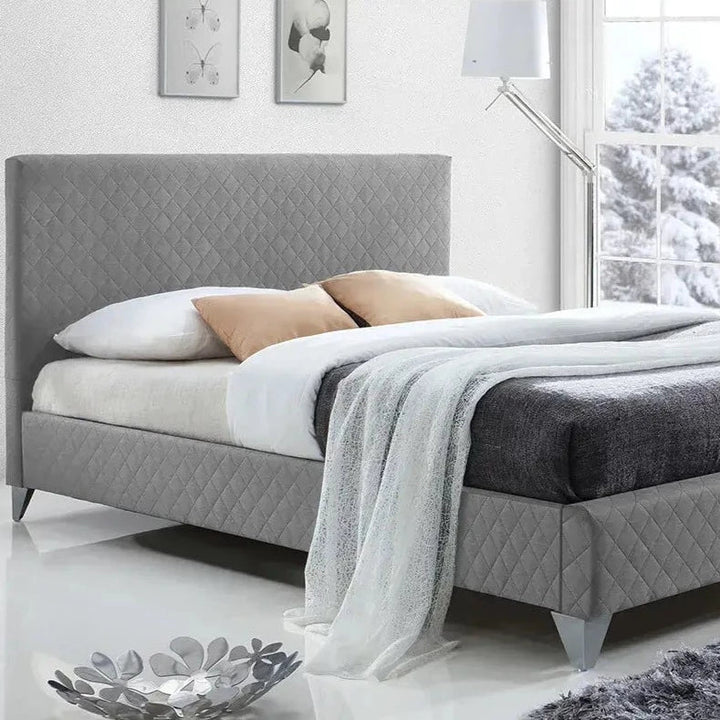 Brooklyn Bed Frames Bed Frame Exclusive Bed Frames 4'6 Double Bed Frame Light Grey 