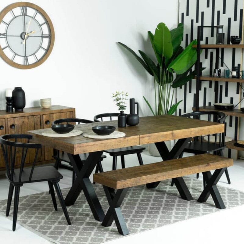 Cross leg store dining table