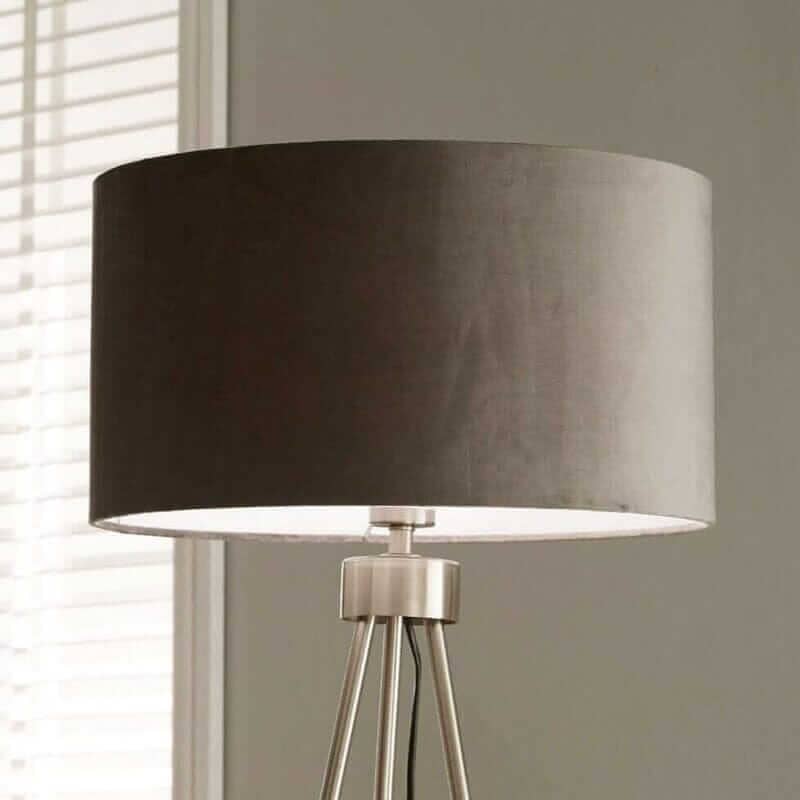 Brushed Silver Tripod Floor Lamp Floor Lamp Black & Copper