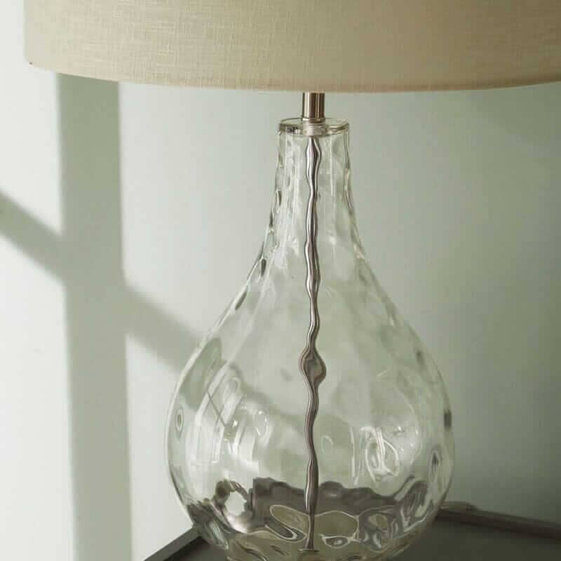 Clear Glass Table Lamp Table Lamp Black & Copper