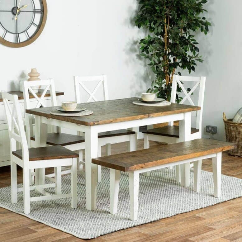 Devon Extendable Dining Table (140-180cm) & Devon Chairs Package Deal Devon