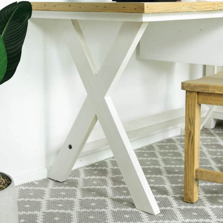 Dove Painted Cross Leg Desk Desk Dove
