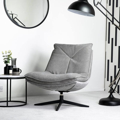 Dusk Grey Fabric Swivel Chair