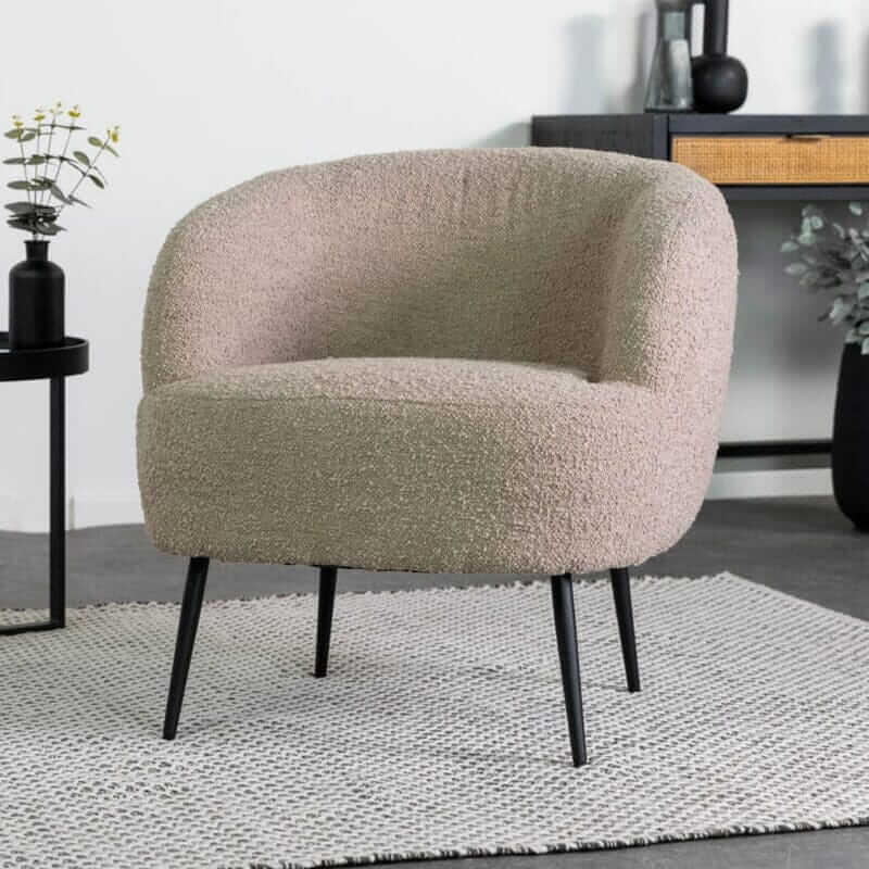 Fleur Taupe Accent Chair Snuggler Fleur