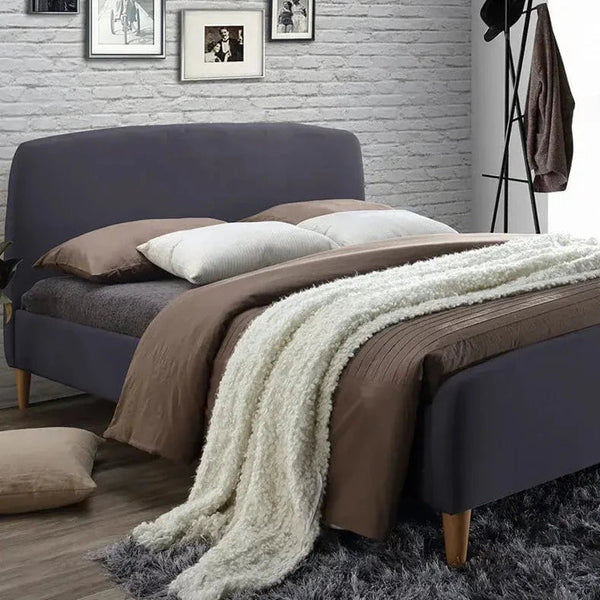 Geneva 4'6 Double Bed Frame Bed Frame Exclusive Bed Frames Dark Grey 