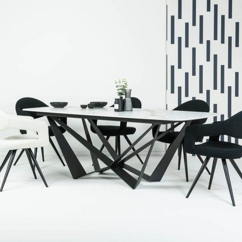 Dining set black 2024 and white