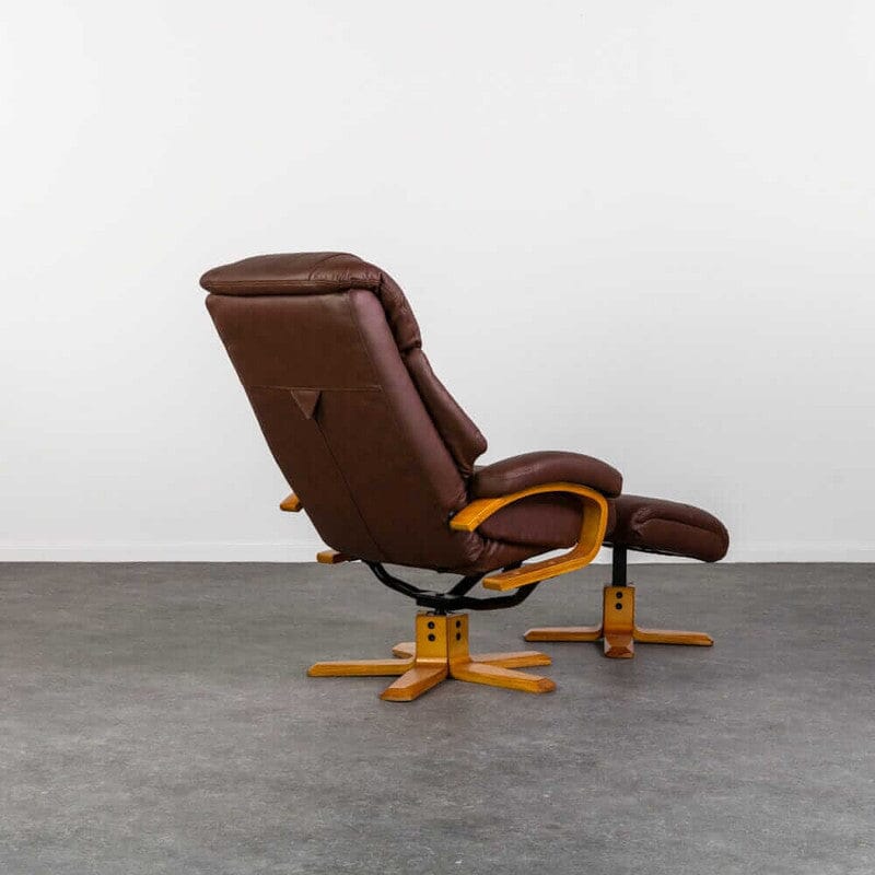 Nyla Chestnut Swivel Recliner & Stool Recliner Nyla