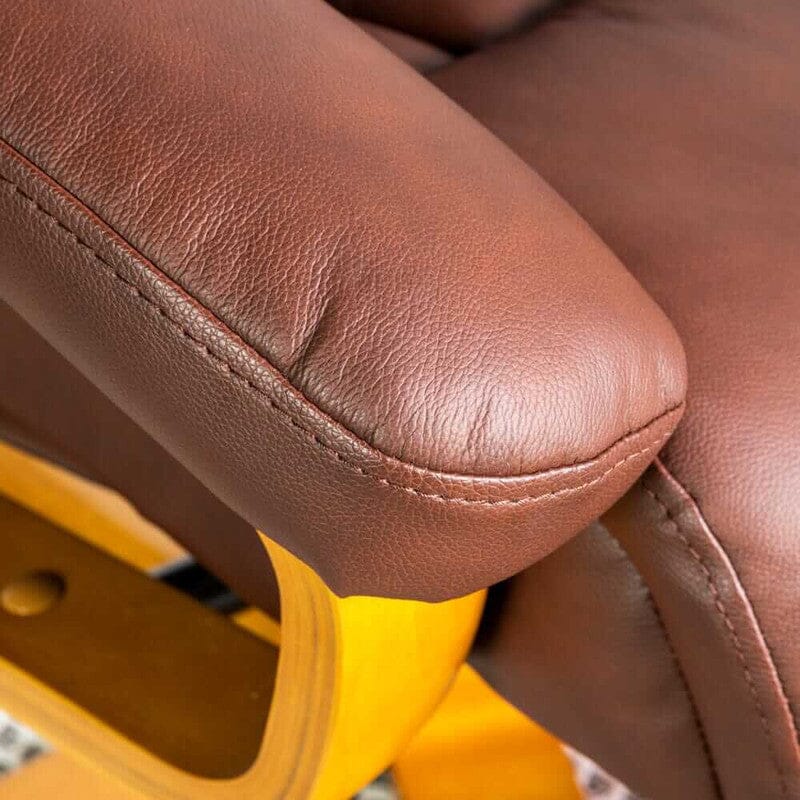 Nyla Chestnut Swivel Recliner & Stool Recliner Nyla