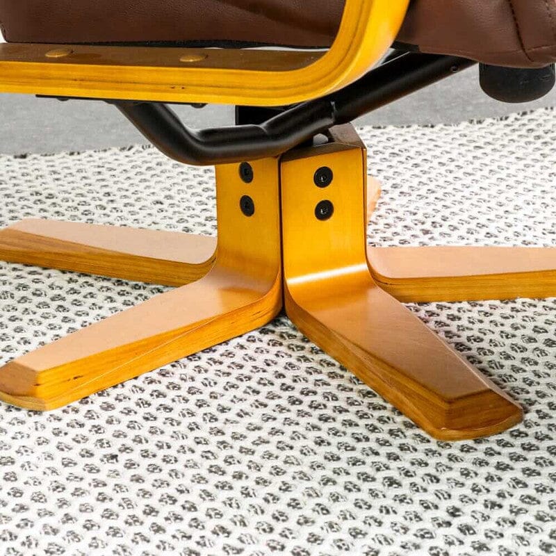 Nyla Chestnut Swivel Recliner & Stool Recliner Nyla