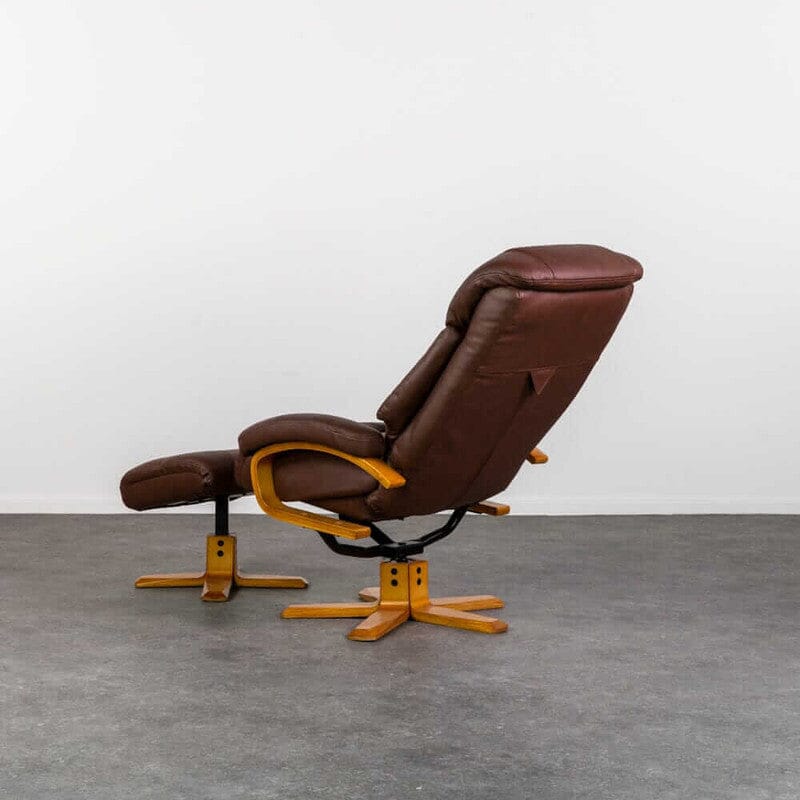 Nyla Chestnut Swivel Recliner & Stool Recliner Nyla