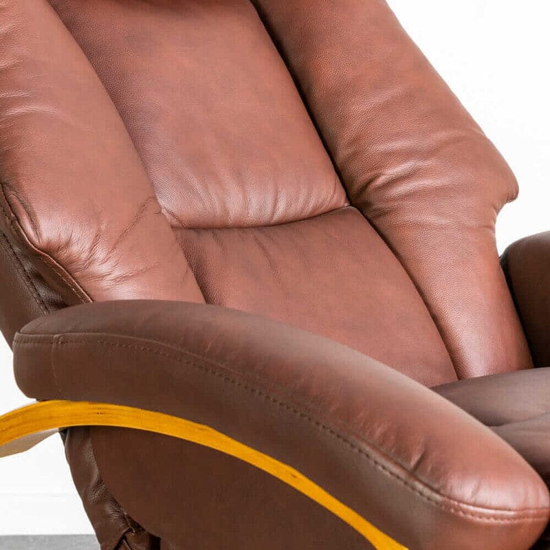 Nyla Chestnut Swivel Recliner & Stool Recliner Nyla
