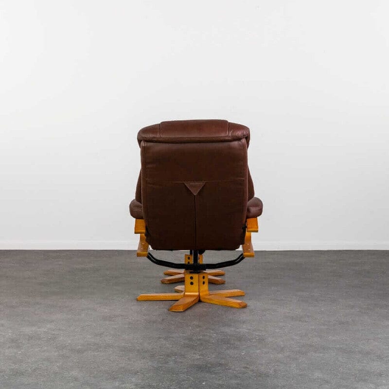 Nyla Chestnut Swivel Recliner & Stool Recliner Nyla