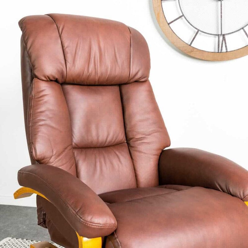 Nyla Chestnut Swivel Recliner & Stool Recliner Nyla