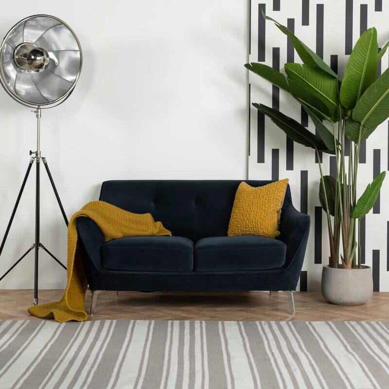 Orson Velvet Blue 2 Seater Sofa Sofa Orson