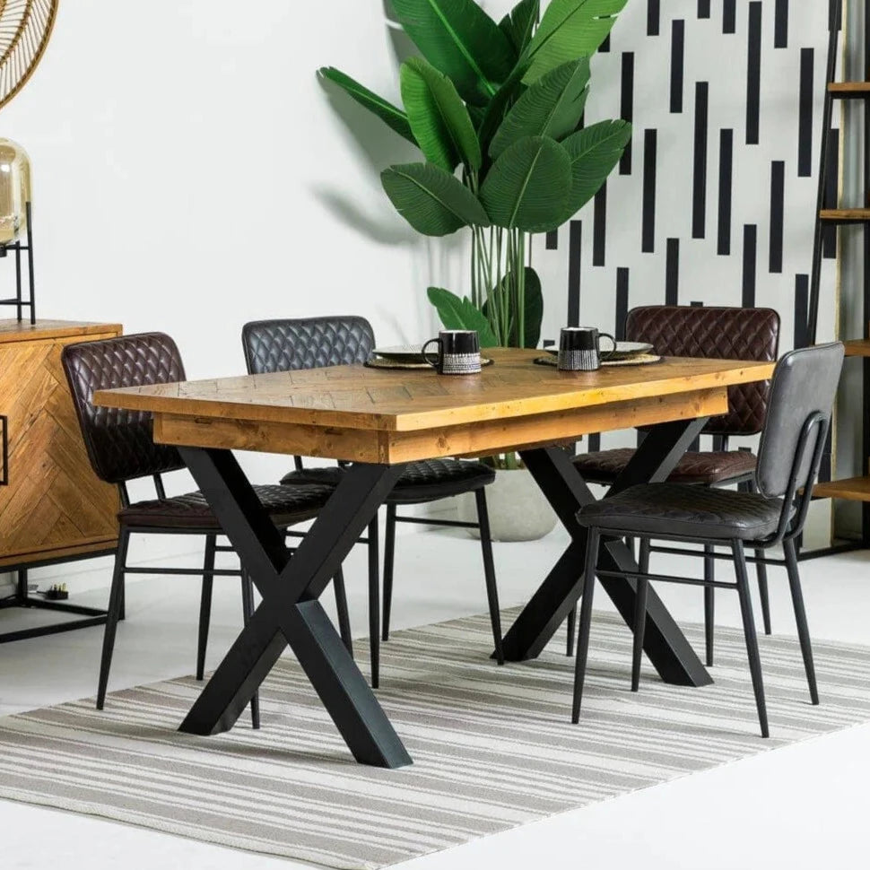 Tulsa Cross Leg Extendable Dining Table (140cm - 180cm) Extendable Dining Table Tulsa
