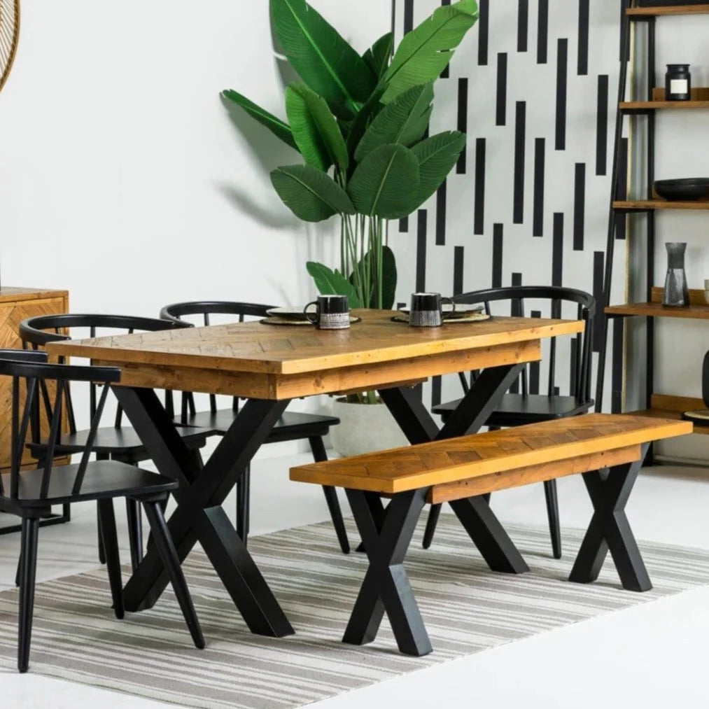 Tulsa Cross Leg Extendable Dining Table (140cm - 180cm) Extendable Dining Table Tulsa