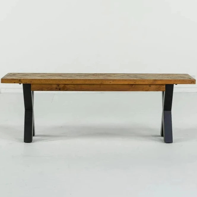 Tulsa Cross Leg Reclaimed Wood Bench Bench Tulsa