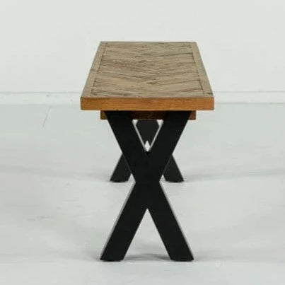 Tulsa Cross Leg Reclaimed Wood Bench Bench Tulsa