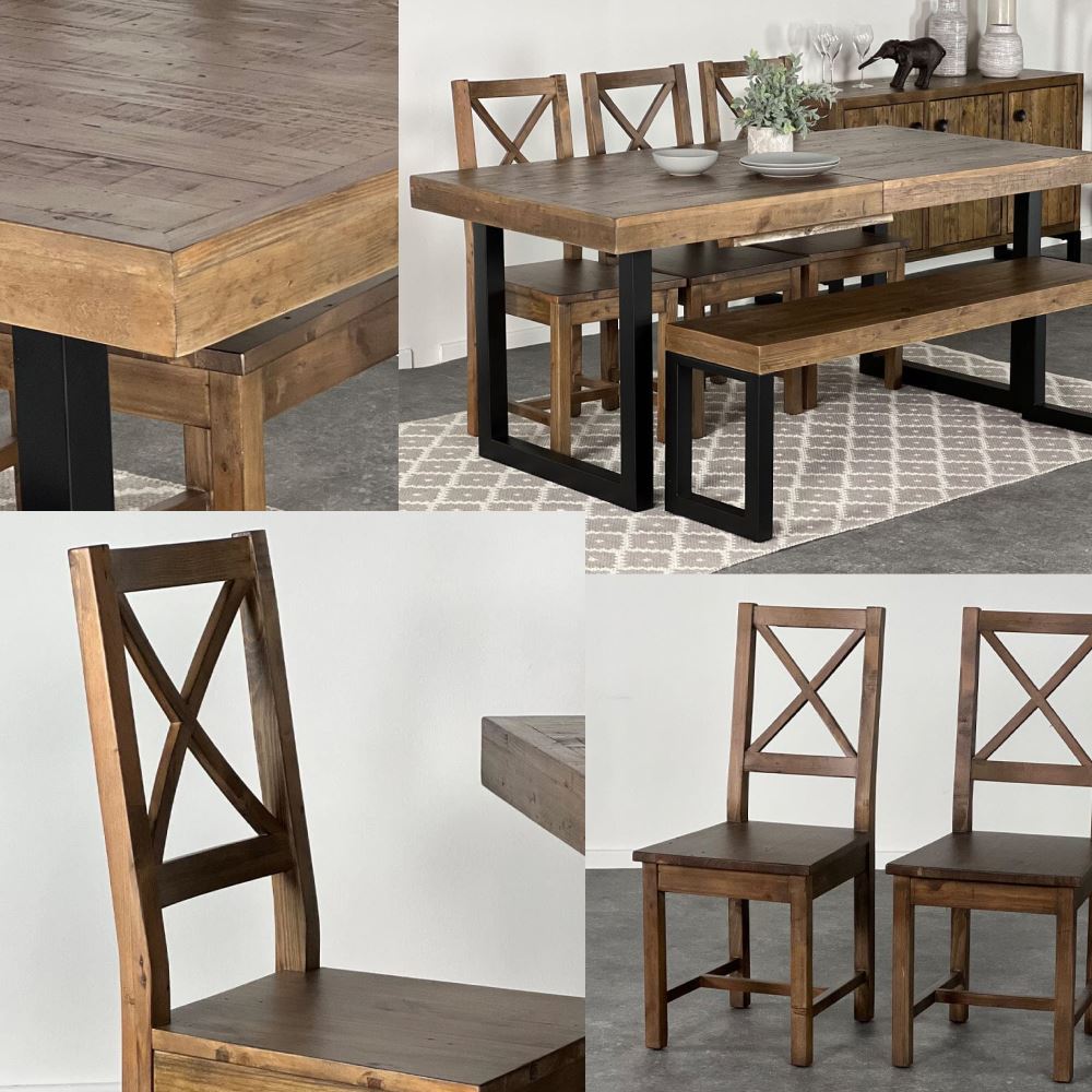 Brooklyn Extendable Dining Table (140cm - 180cm) & Brooklyn Dining Chairs Package Deal Package Deal FW Homestores 2 Chairs Add 1 Bench