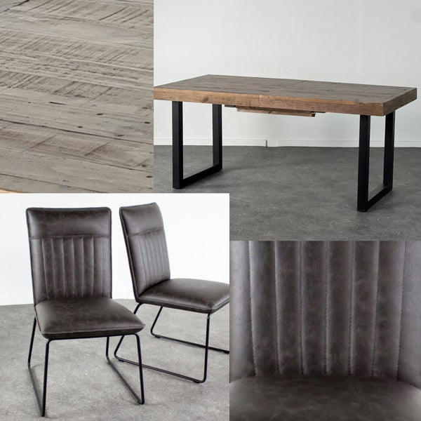 Brooklyn Extendable Dining Table (180cm - 240cm) & Cromwell Dining Chair Set Package Deal Package Deal FW Homestores Grey 2 Chairs No Thanks!