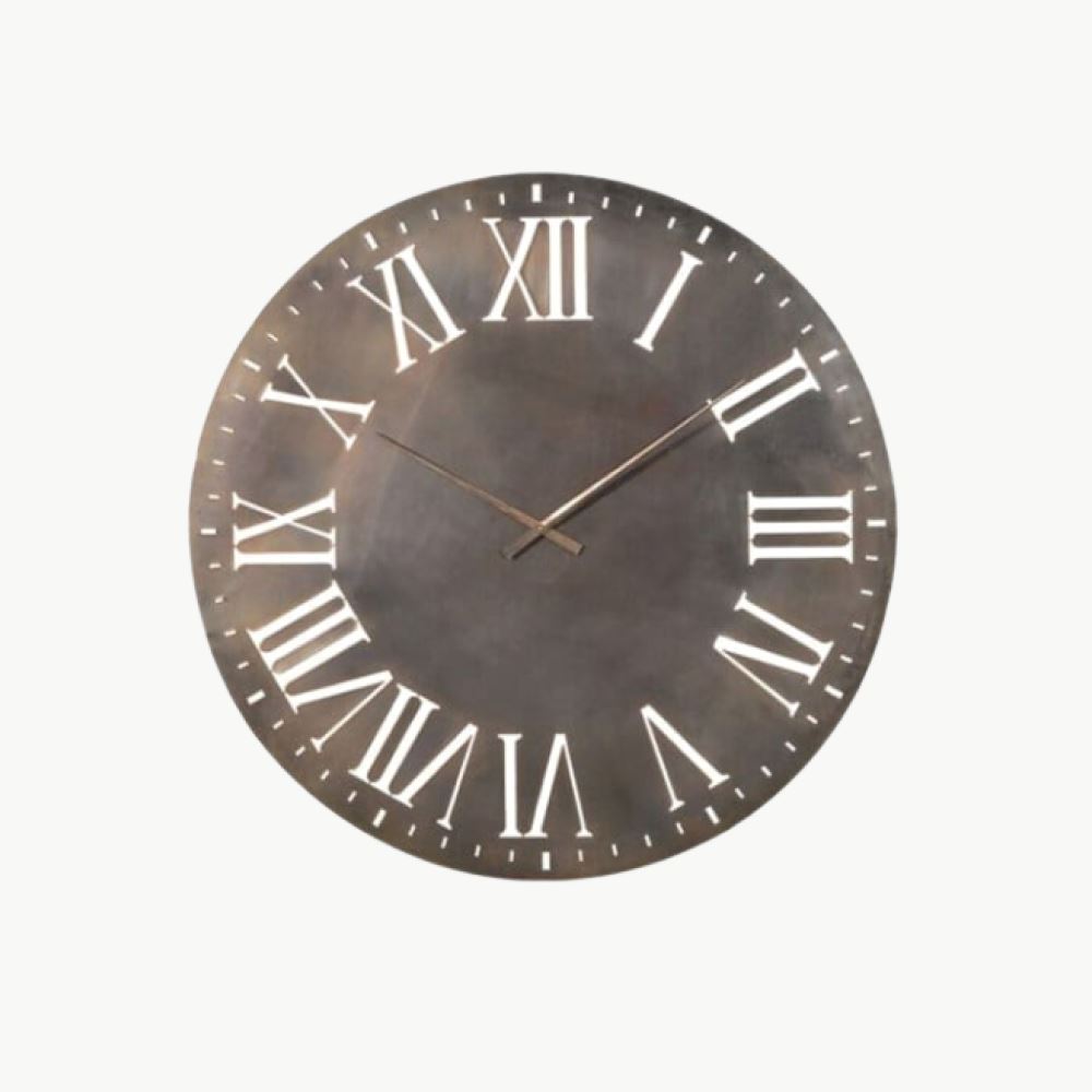 Large Roman Numerals Clock Wall Clock Black & Copper