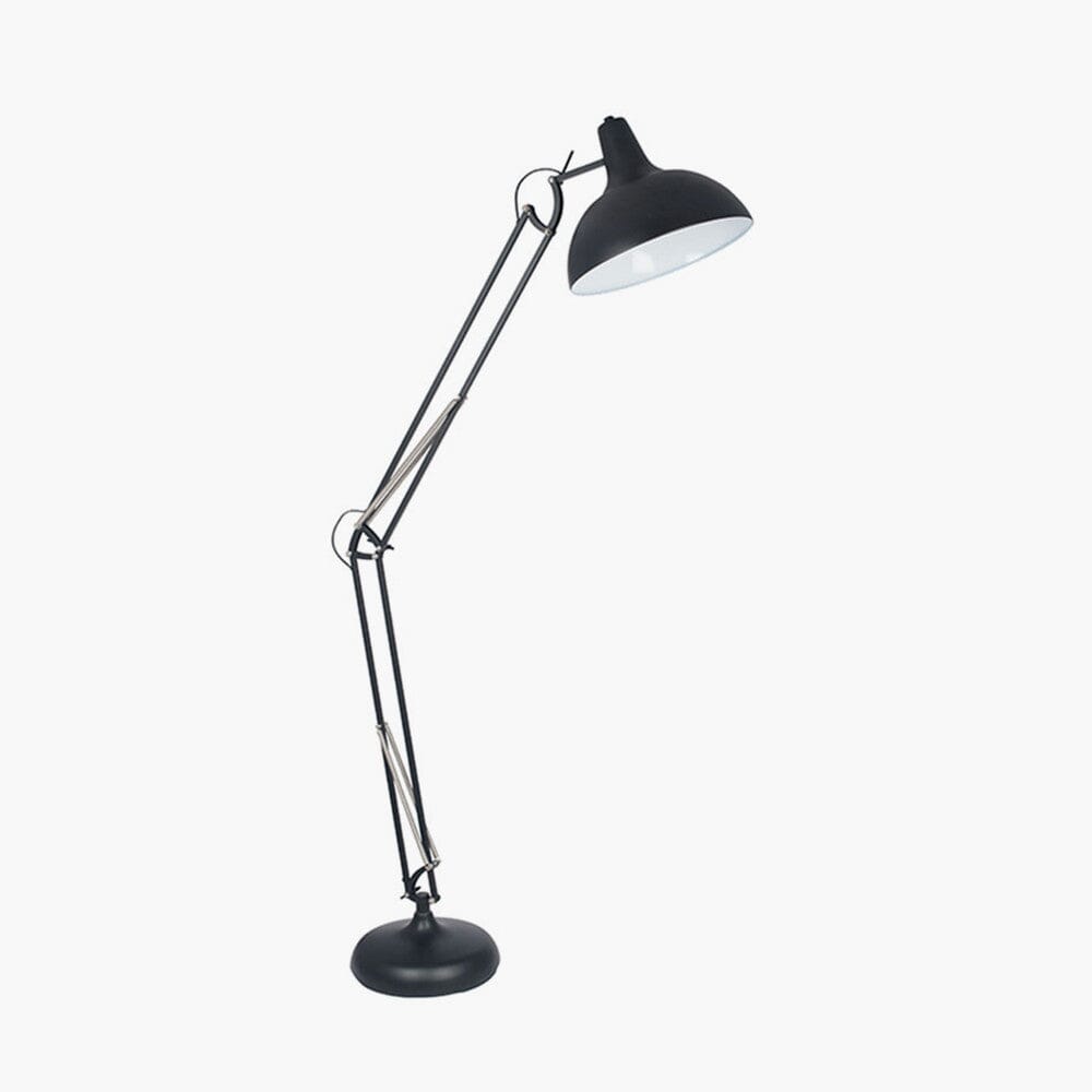 Matt Black Metal Task Floor Lamp Floor Lamp Black & Copper