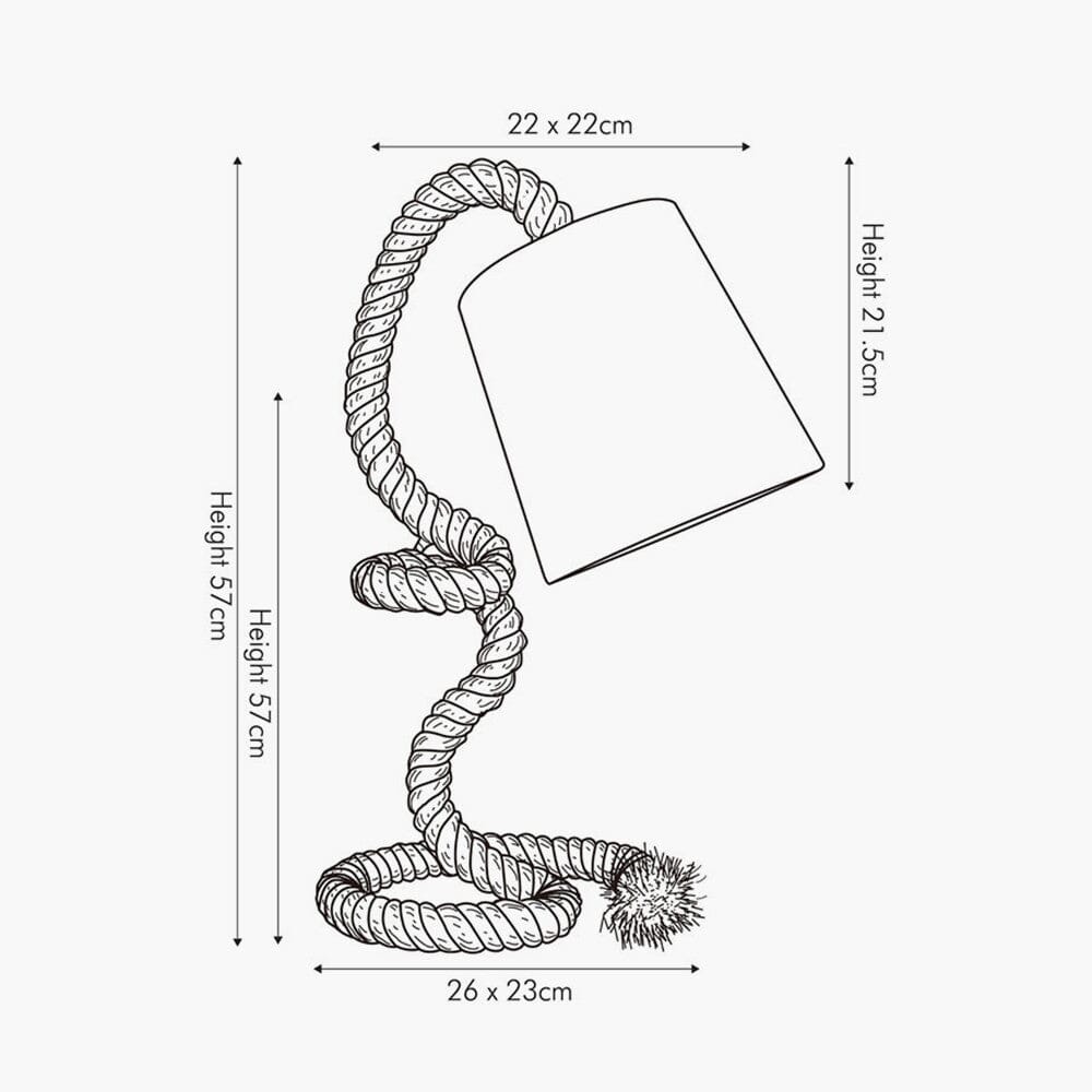 Rope and Jute Task Table Lamp Table Lamp Black & Copper