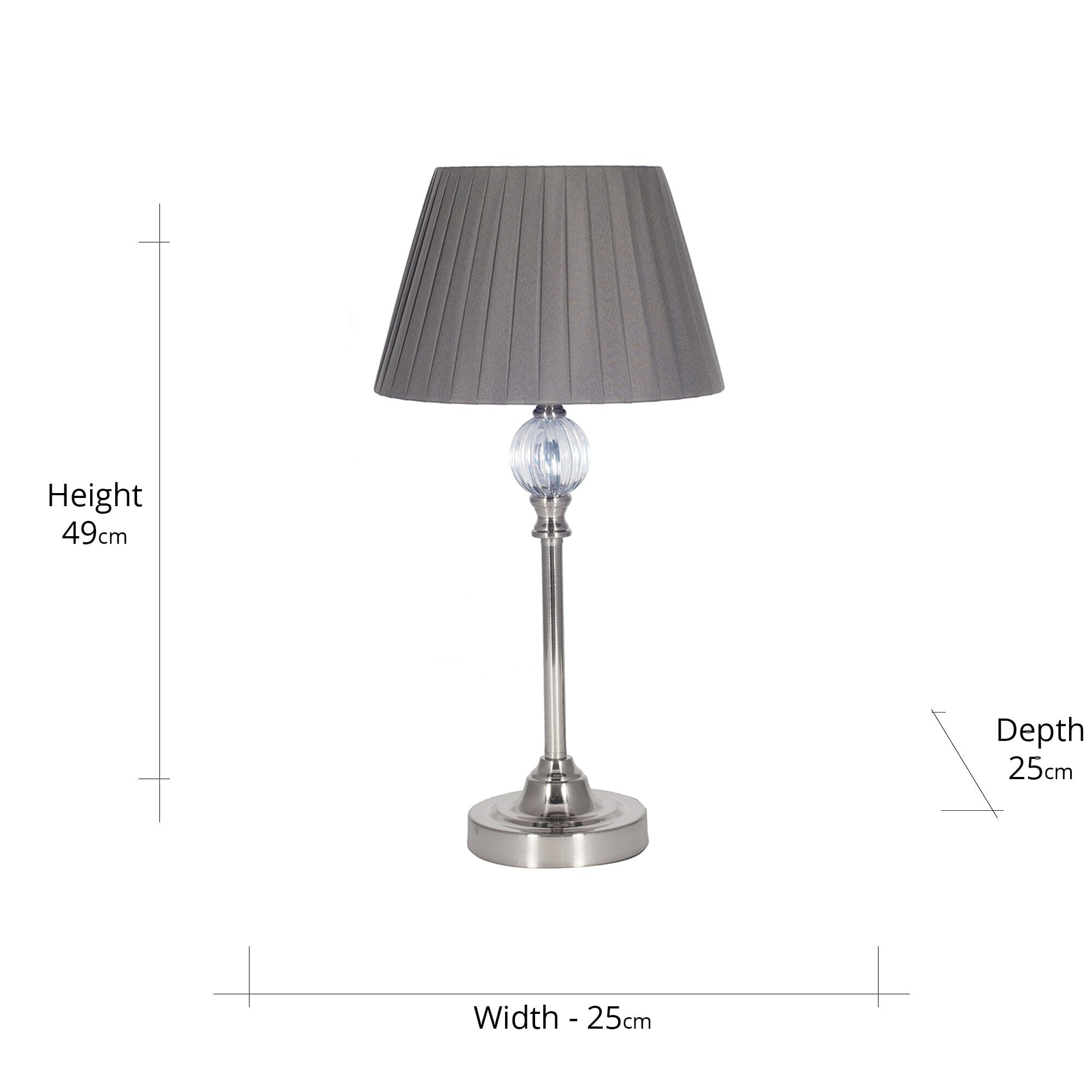 Silver Metal Table Lamp Furniture FWHomestores
